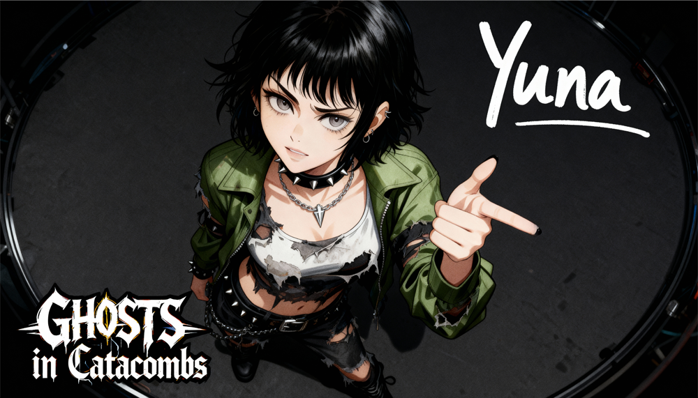 GHOSTSの世界観アート：複雑に入り組んだ配管とデジタルサイネージが混在する街並み