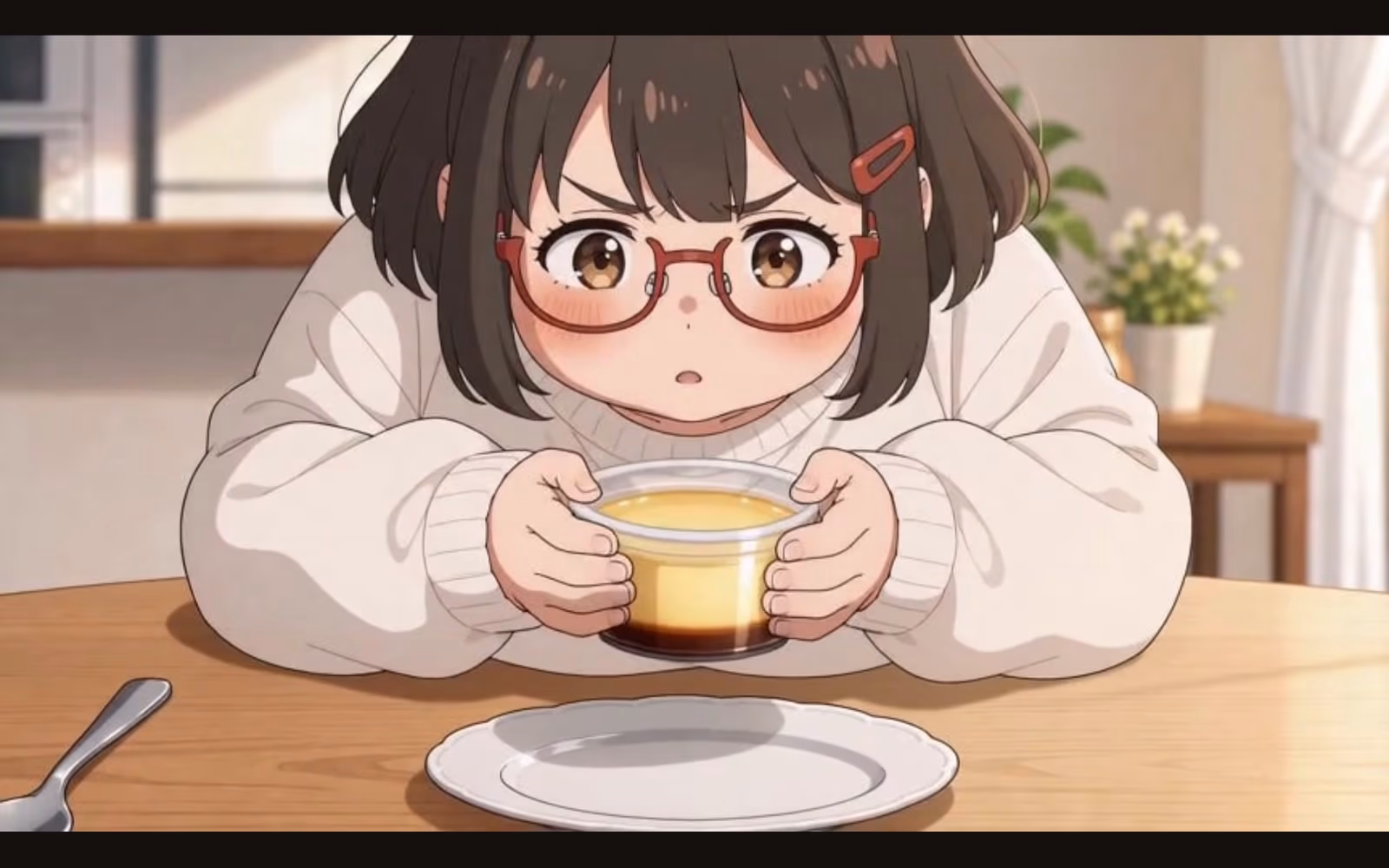 ほろ苦カラメルの固めプリンの本編カット